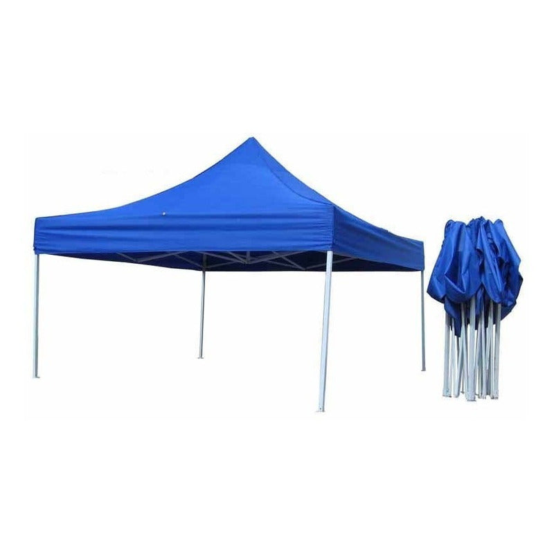 Toldo Plegable Pared Azul 3x3 Incluye Pared Laterales Toldo Azul
