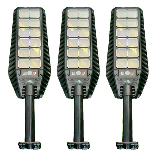 Pack X3 Reflector Luminaria 1200w Foco Solar Para Exterior Negro Blanco Frío