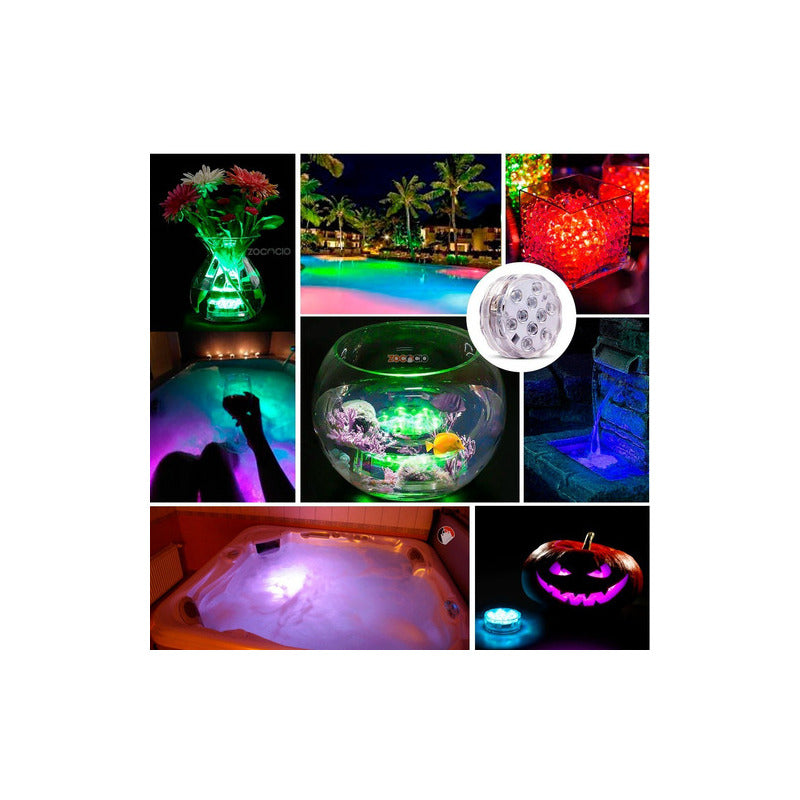Pack X 4 Luz Led Sumergible Piscina Jacuzzi Decoraciones