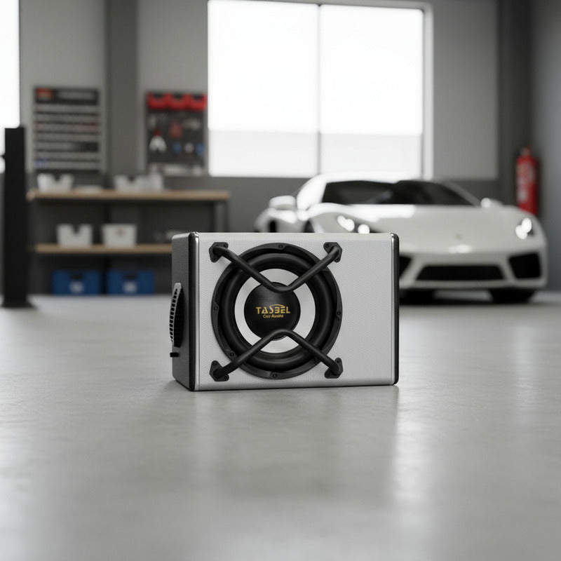 Subwoofer Amplificado 7000w 10 Pulgadas + Kit De Cables Gris