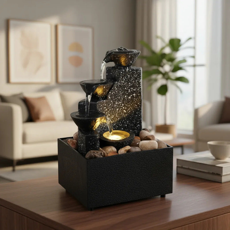 Fuente De Mesa Cascada De Agua Iluminación Decoración Relax Jarrones