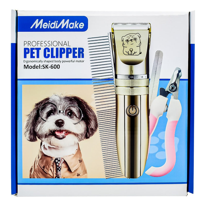 Maquina Para Cortar Pelo Y Uñas 2 En 1 Mascotas Perro Gato Dorado