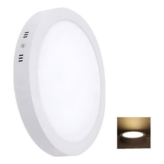 Pack X2 Panel Led Sobrepuesto 18w Foco Plafon Redondo Cuadra Redondo Calido