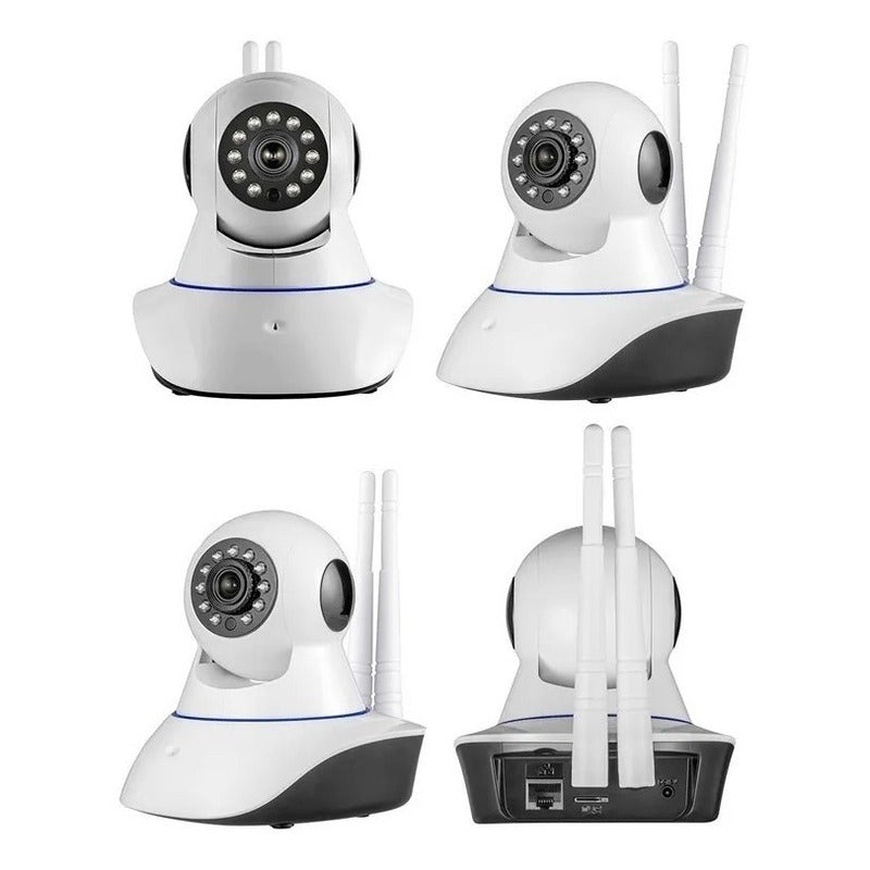 Camaras Ip Pack X2 Wifi Hd Vision Nocturna 360° Blanco