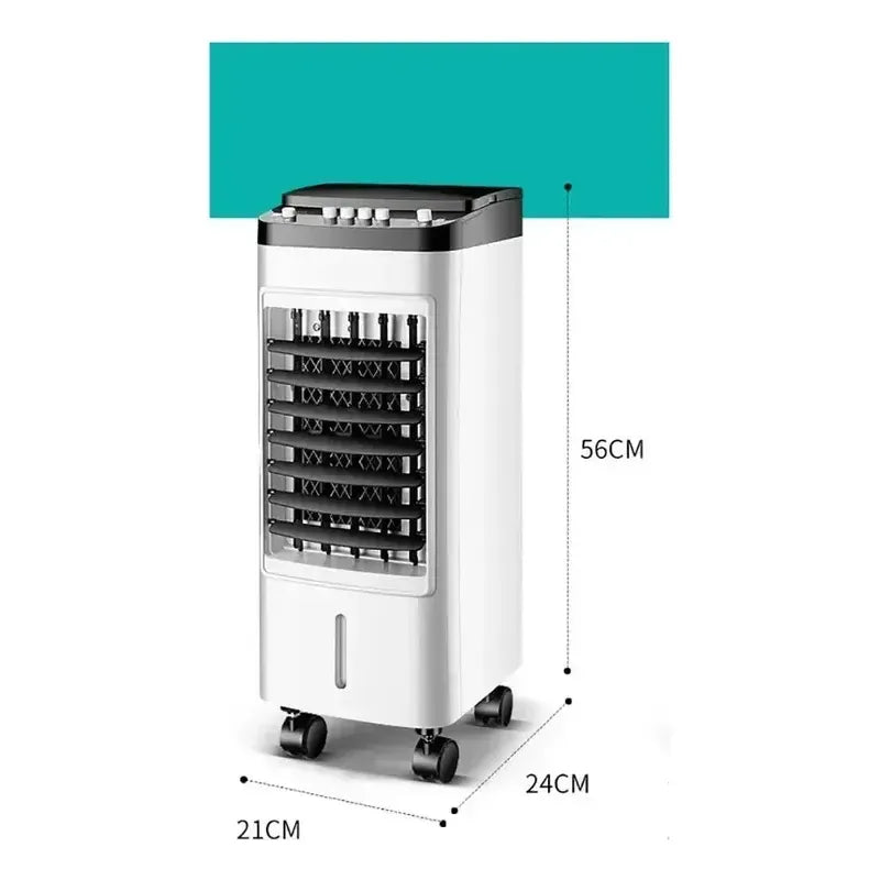 Enfriador De 6lt Aire Acondicionado Humidificador Con Ruedas Blanco