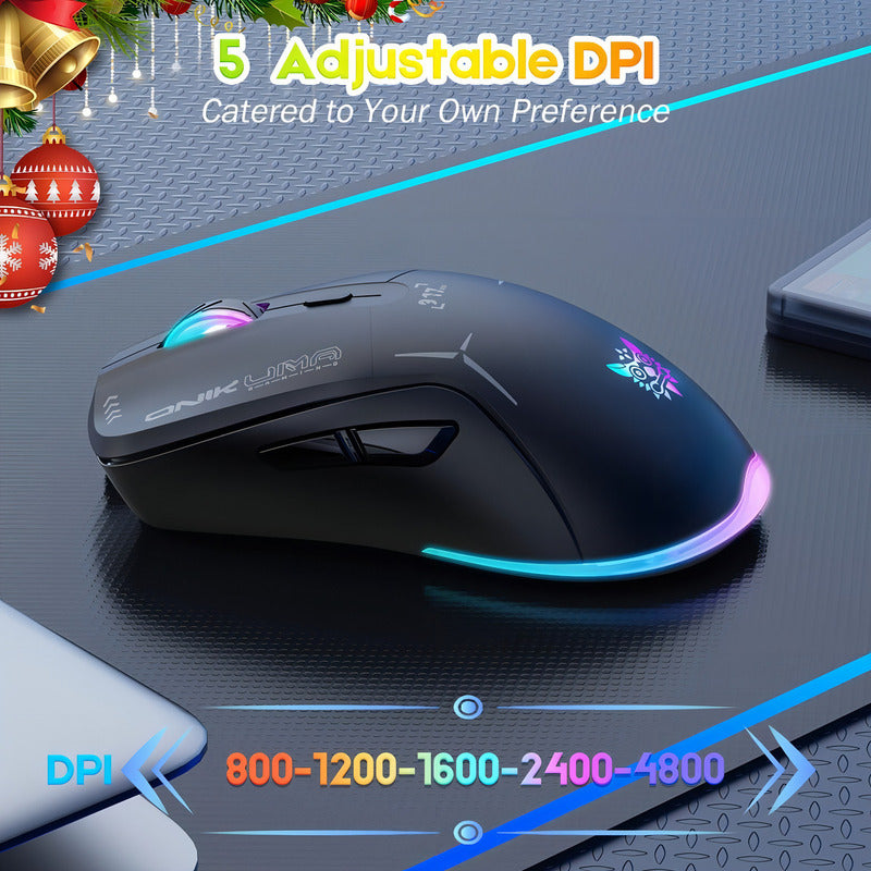 Mouse Gamer Inalámbrico Onikuma Cw917 Black Negro