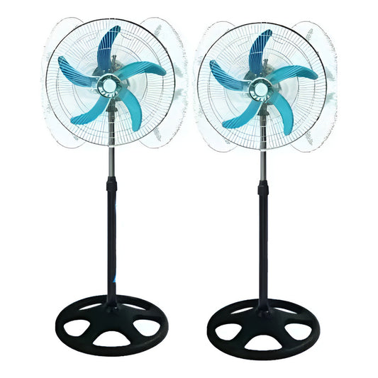 Ventilador X2 3 Aspas Silencioso Rota 360 Grados 100w De Pot 45 Cm 300 Negro Aluminio 5