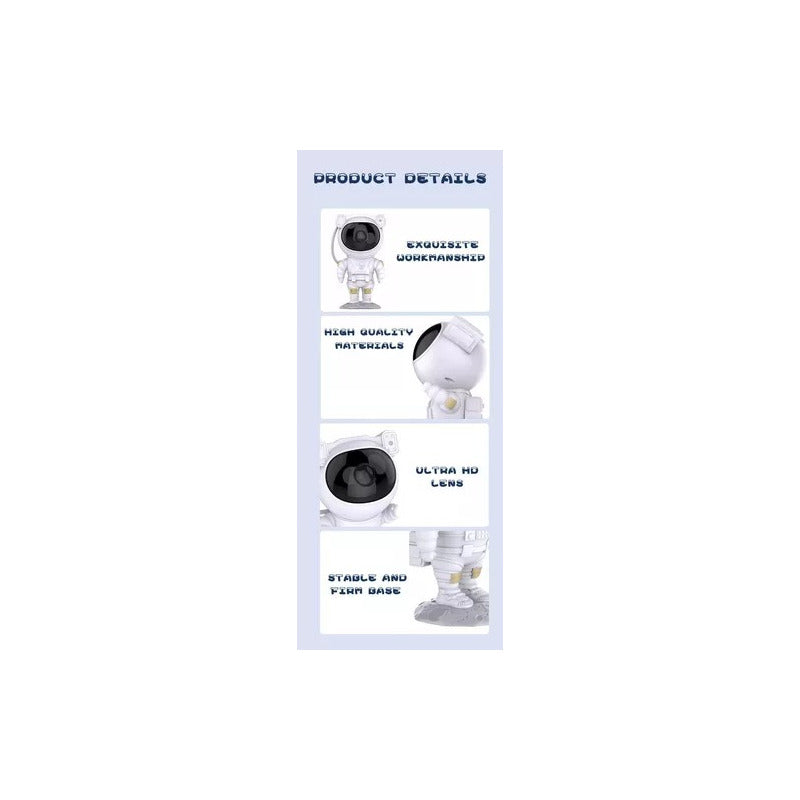 Proyector Lámpara Luz Led Galaxia Astronauta Control Nebula Blanco