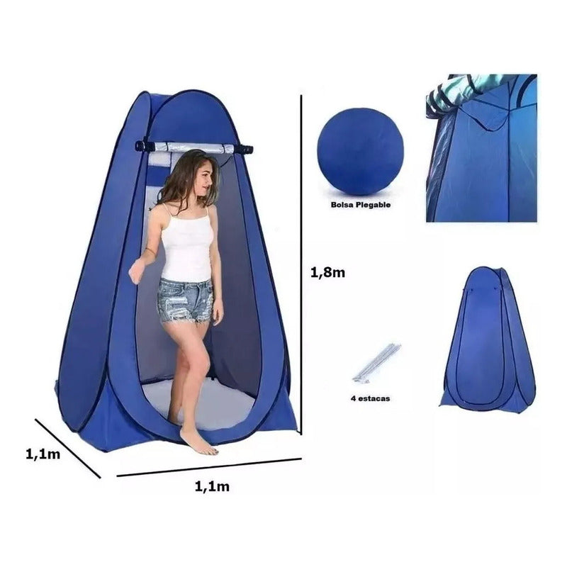 Carpa Baño Camping Vestidor Portatil + Ducha Camping Solar Verde