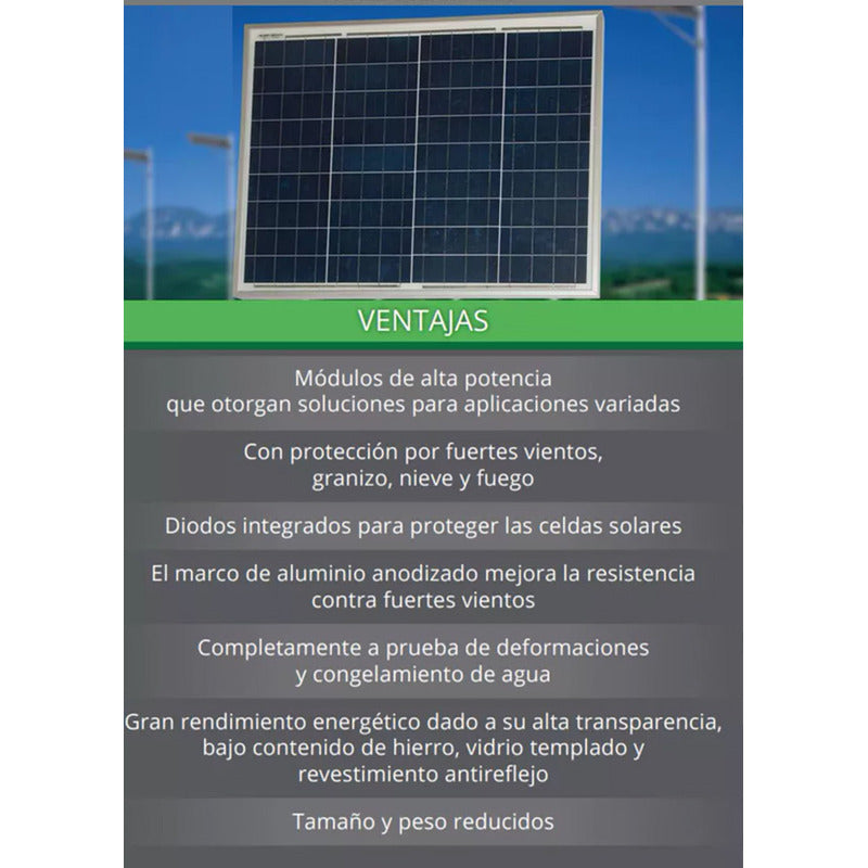 Panel Solar Fotovoltaico 50w 36 Celdas 12v Agua 12v