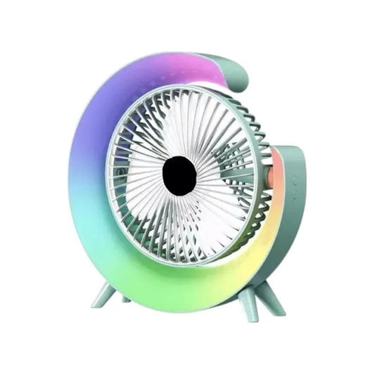 Ventilador De Mesa Con Lámpara Luz Led 2 En 1 Recargable Usb 16.5 Cm 50 Hz/ 60 Hz Blanco Plástico 3