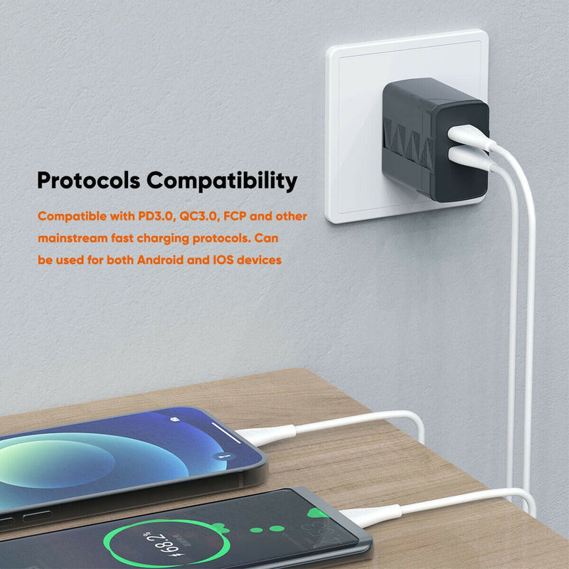 Cargador Carga Rapida Compatible Con Samsung Tipo C 1 Mts Blanco