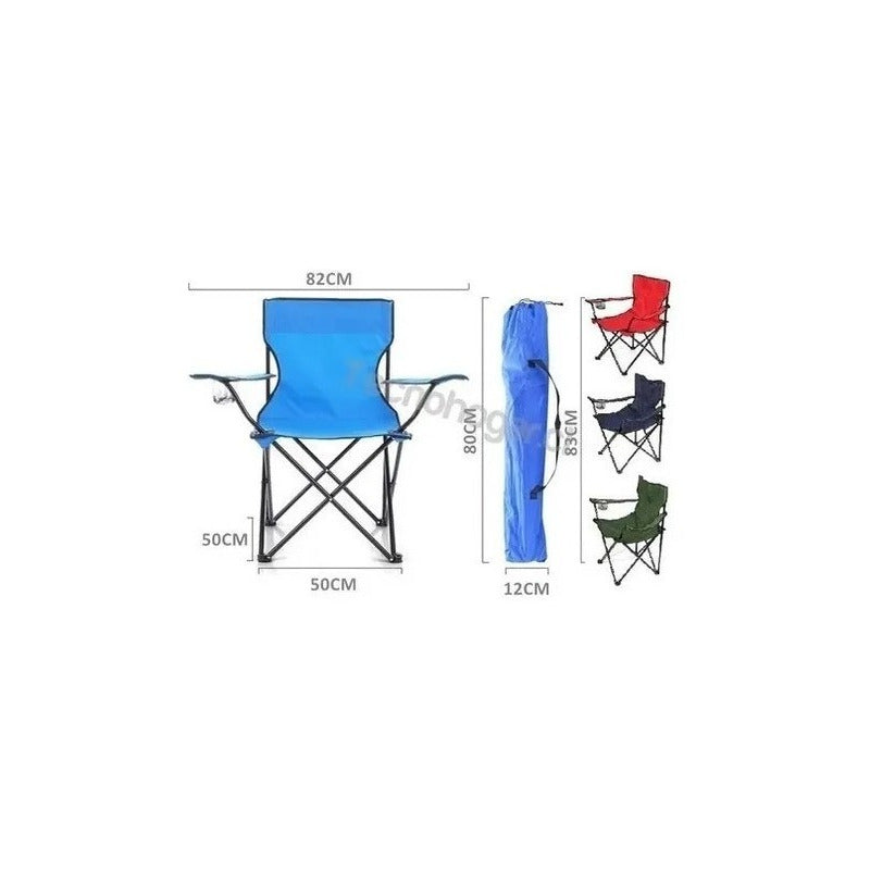 Silla Plegable Con Bolso Con Porta Vasos Resistente