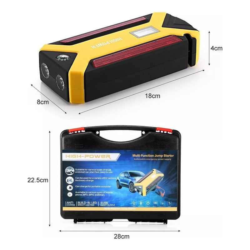 Partidor Cargador Auto Powerbank Batería Inflador Neumático