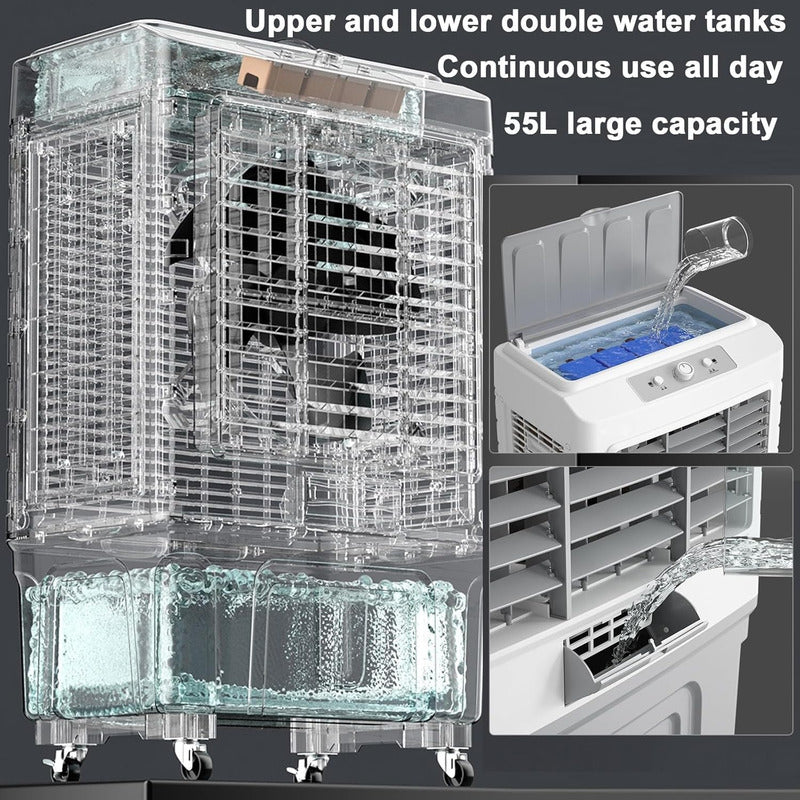 Enfriador Evaporativo 40l Climatizador Portátil Tecnohogar Gris
