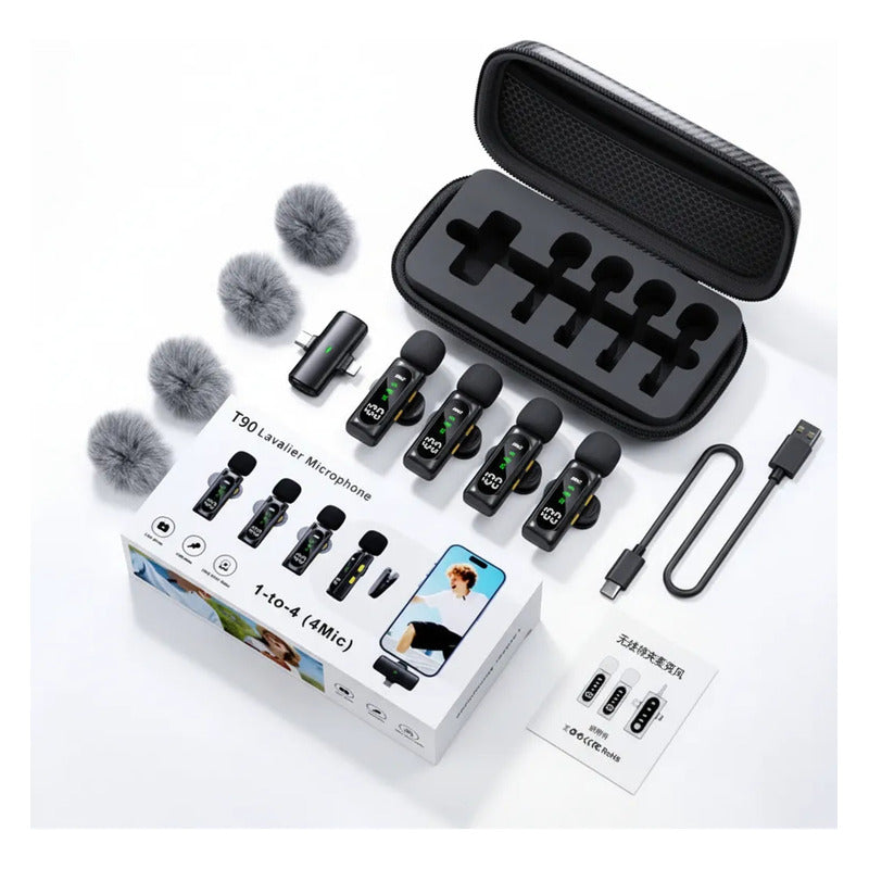 Microfonos Bluetooth Lavalier Mediamake T90 Inalámbricos Negro