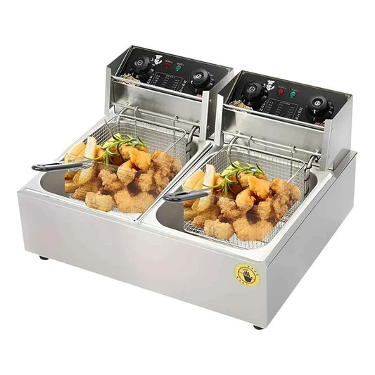Freidora De Aceite Doble Canasto Plateado 5.5lts R.5221 Plateado 50 Hz/ 60 Hz