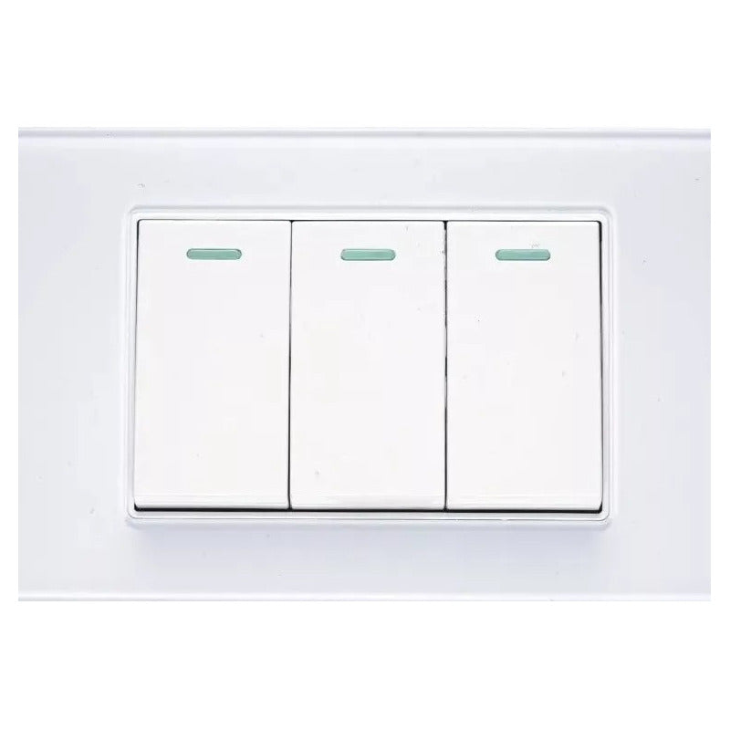 Interruptor Triple On/off 10a Blanco Para El Hogar Y Oficina