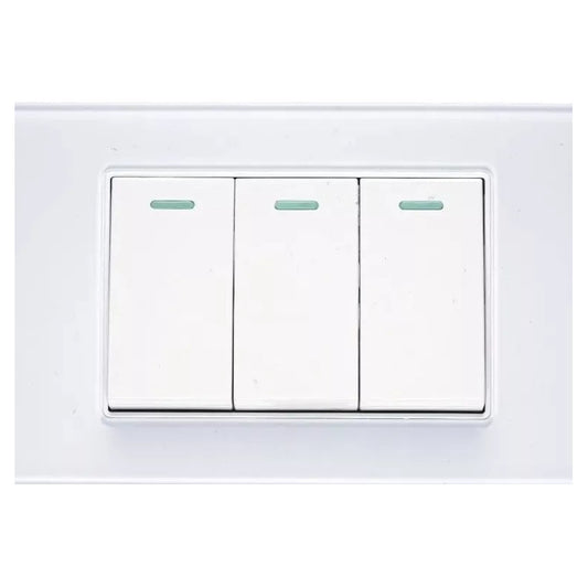 Interruptor Triple On/off 10a Blanco Para El Hogar Y Oficina