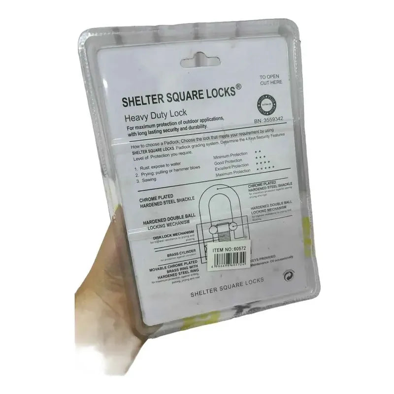 Candado De Seguridad 60mm Alta Resistencia Con 3 Llaves Unidad