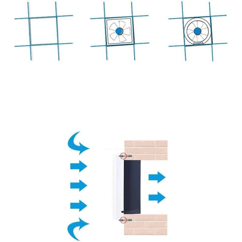 Extractor De Pared 9 Pulgadas 220v Baño, Cocina, Comercio Blanco