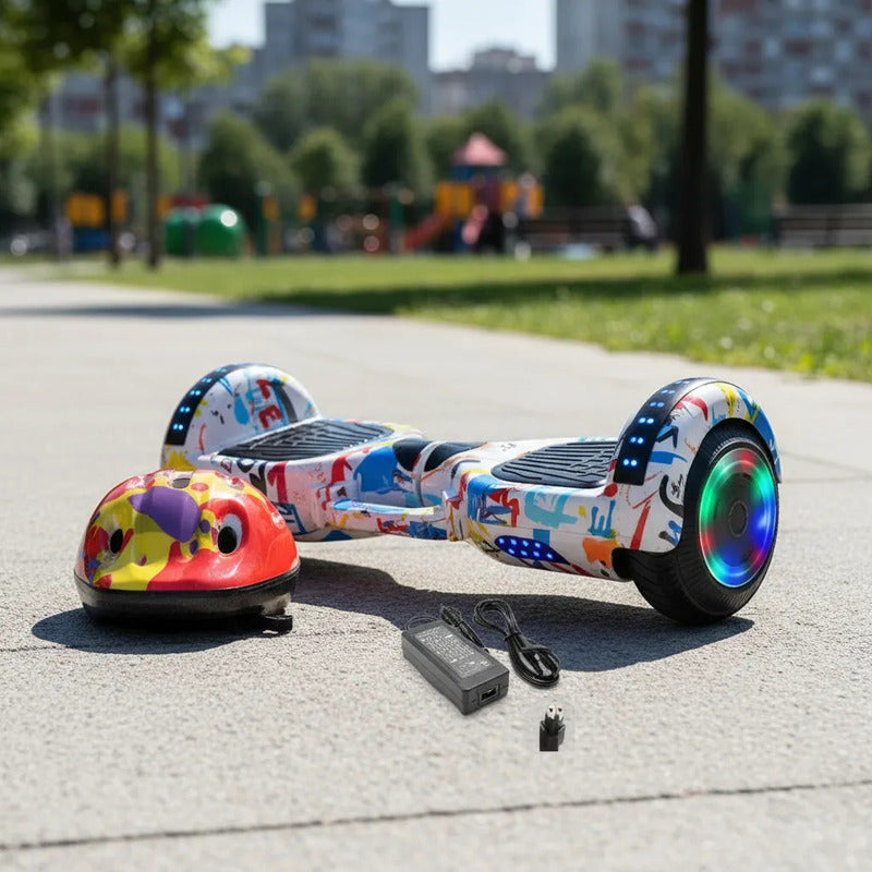 Hoverboard Smart Balance Con Casco Batería Bluetooth Y Luces