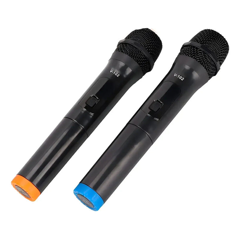Pack X2 Microfonos Karaoke Eventos Conferencias Inalámbricos Negro