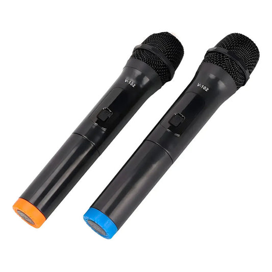 Pack X2 Microfonos Karaoke Eventos Conferencias Inalámbricos Negro