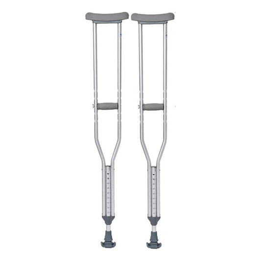 Muletas Axilar Aluminio Pack X2 Bastones Goma Antideslizante Gris Oscuro