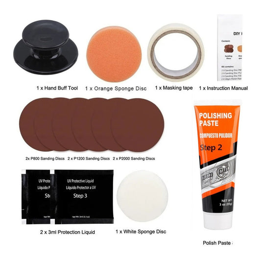 Kit Reparación De Faros Crema Y Accesorios Para Pulir Faros