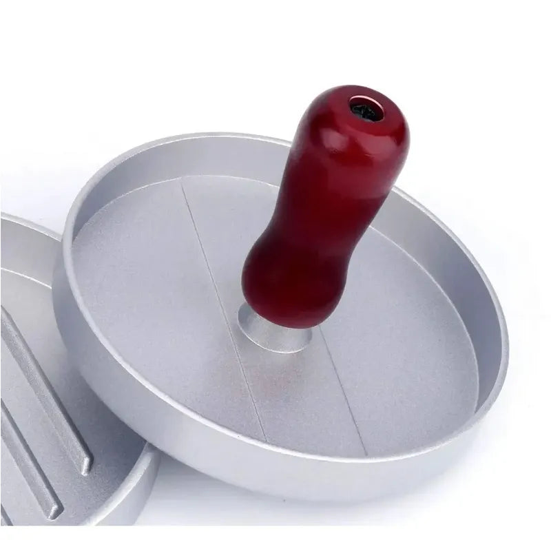 Prensa Para Hamburguesas Molde Antiadherente Asado Parrilla Color Aluminio