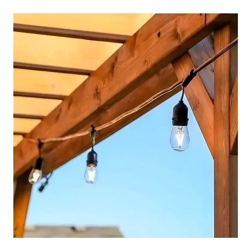 Soquete Guirnalda Terraza Patio Ampolletas Incl Luces Cálida