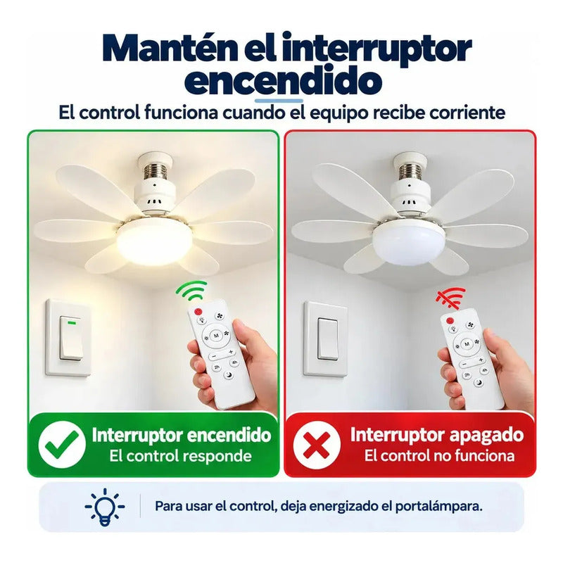 Ventilador Techo Luz Led 40w Eoland Control Remoto E27 Blanc 52 Cm Blanco 6
