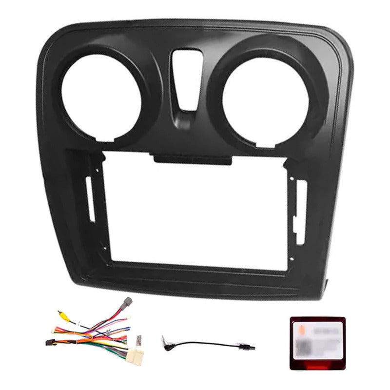 Bisel Renault Symbol Sandero 14 -17 + Ramal + Canbus Radio 9 Negro