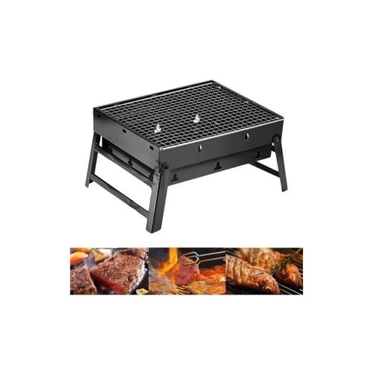 Parrillera Barbacoa Portatil Asado Grill Plegable Balcon Negro