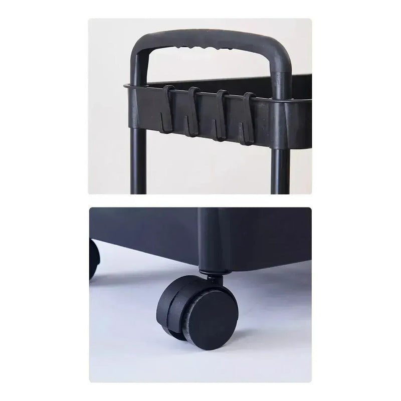 Estante Carrito Organizador Multiuso 4 Niveles Cocina Baño Negro