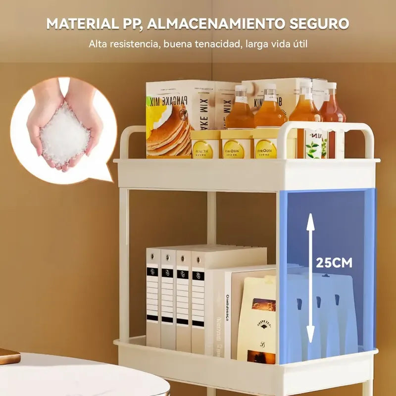 Estante Carrito Organizador Multiuso 4 Niveles Cocina Baño Blanco