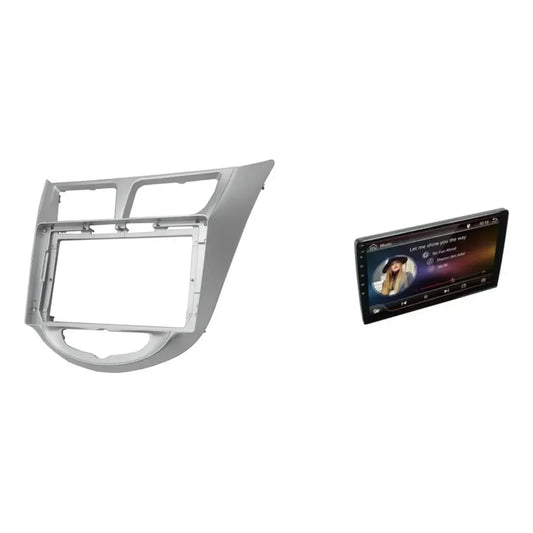 Kit Hyundai: Bisel Adaptador Accent 9 2012/2017 Plateado + Pantalla Táctil 9 Gps/radio/wifi