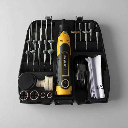 Mini Dremel Inalámbrico Recargable Con Maleta Y 35 Piezas 50/60hz 10 W