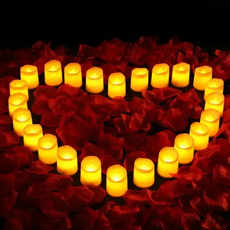 Caja De 24 Velas Led Sin Llama 100% Seguras Para Decoracion Amarillo Lisa No Aplica 1 Ml