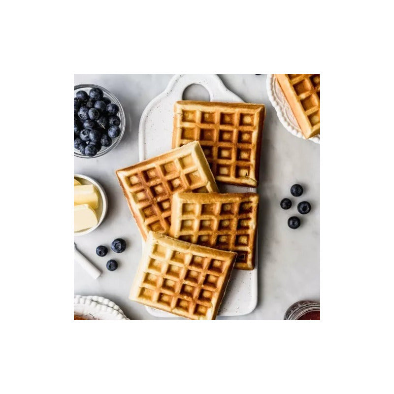 Maquina Wafflera Electrica Antiadherente De 4 Waffles Plateado