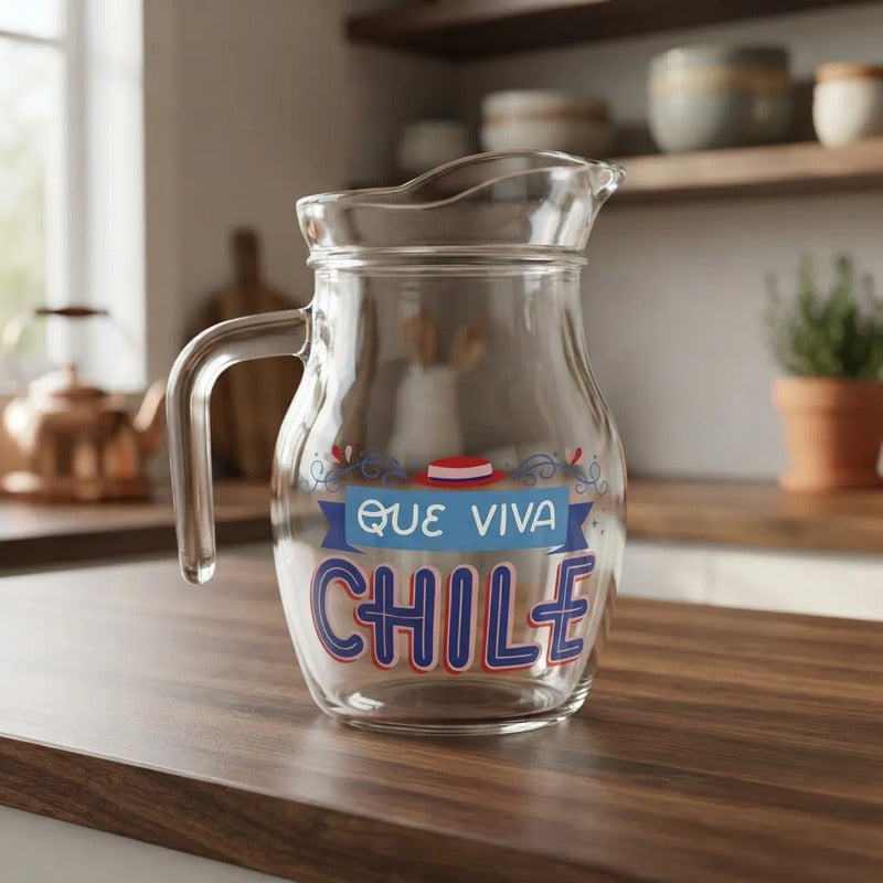 Set 6 Vasos Lorito Viva Chile 500ml Terremoto Fiesta Patrias Que Viva Chile