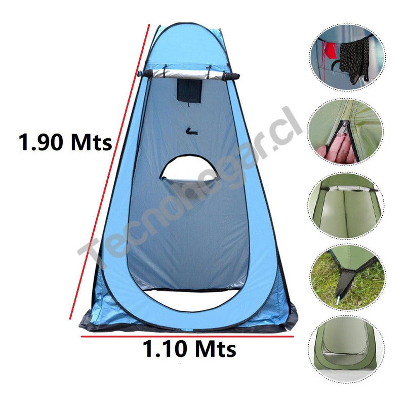 Caseta Baño Carpa Alta Vestidor Portátil Camping Practica