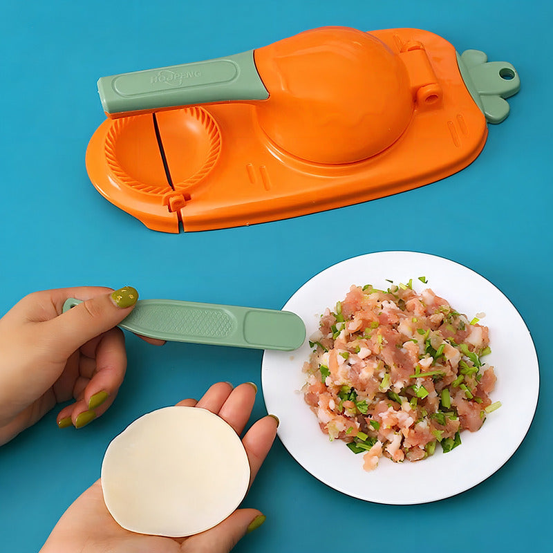 Máquina P/hacer Mini Empanadas Dumplings Prensa Manual 2en1 Color Naranja