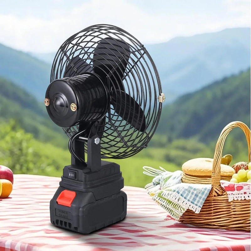 Ventilador Con Bateria Recargable Camping Escritorio Inalamb Negro