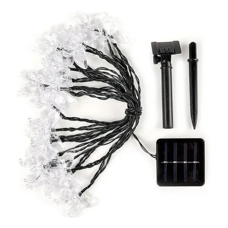 Guirnalda Mariposa Solar Led Boda 5 Mts Exterior E Interior Multicolor