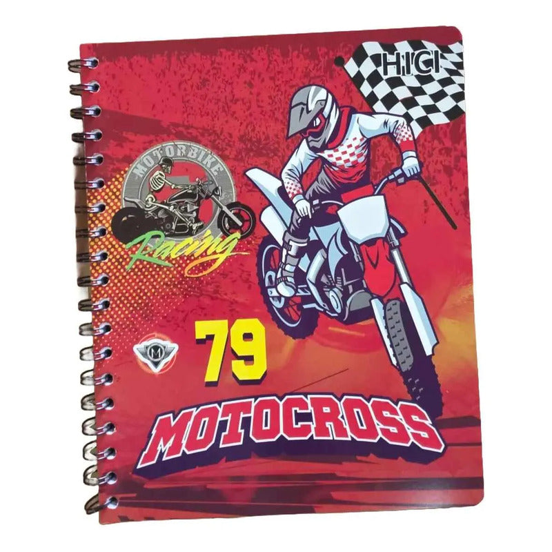 Pack X5 Cuadernos De 100 Hjs Surtidos Espiral 7mm Colegio Varon 1