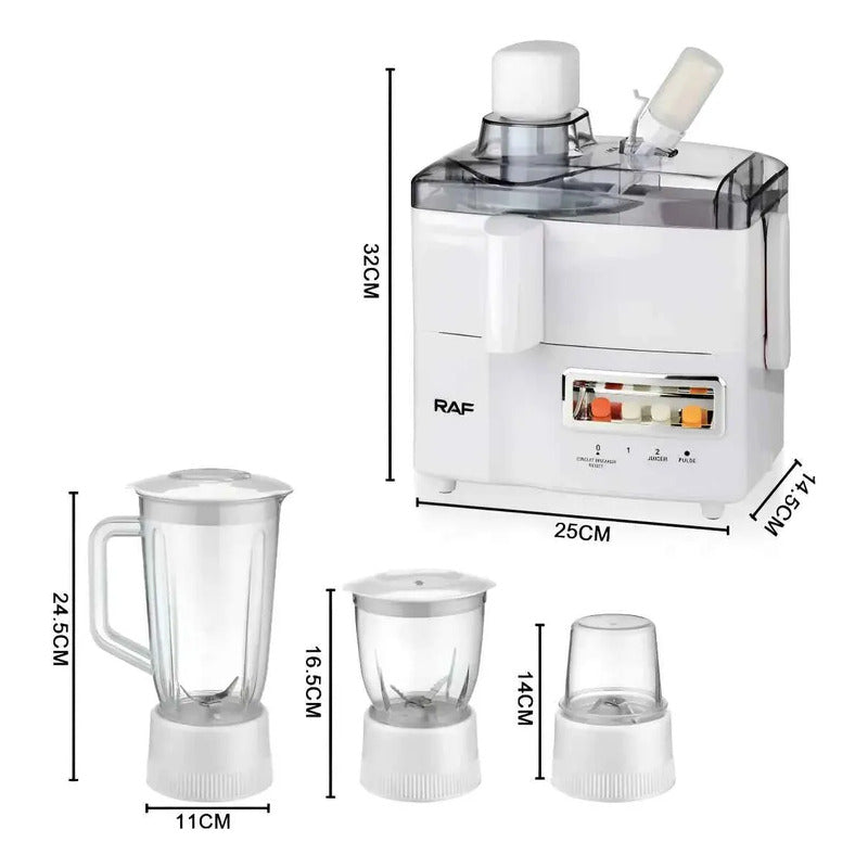 Extractor Eléctrico 4 En 1 Exprimidor Moledor Licuadora Blanco 50 Hz / 60 Hz