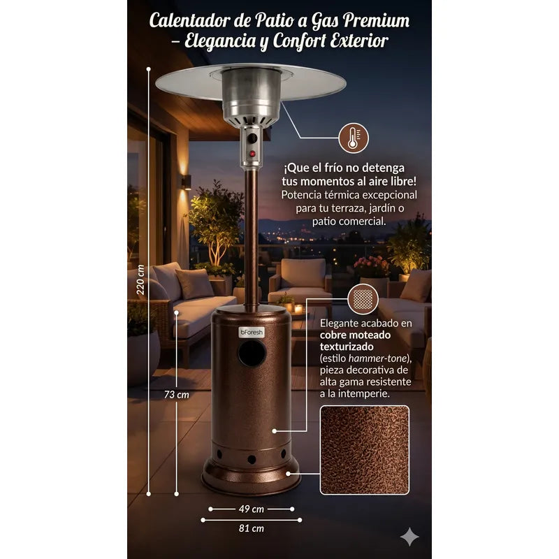 Calefactor De Terraza Y Patio Estufa A Gas Interior Exterior Marrón Oscuro