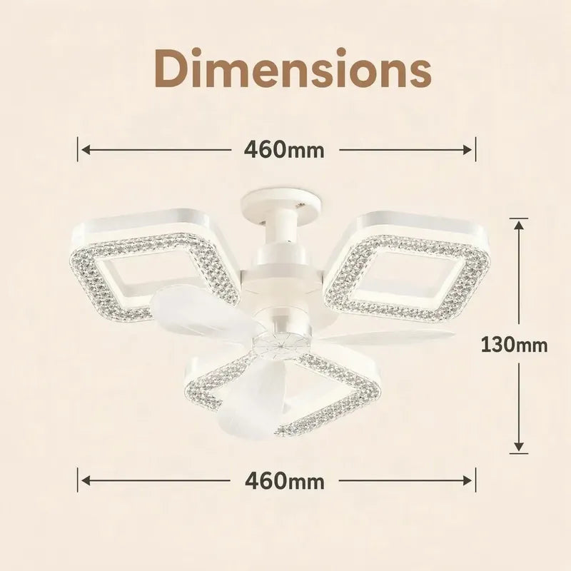 Lámpara Ventilador Led Rosca E27 Efecto Cristal Blanco